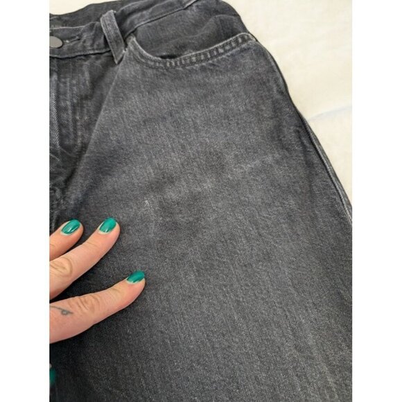 Uniqlo Jeans women size 24" x 31" straight leg baggy black denim 100% cotton B7 - Picture 9 of 11